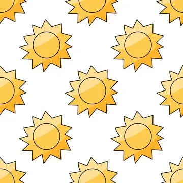 Sunny weather pattern Warm Sun rays clouds Stockillustratie