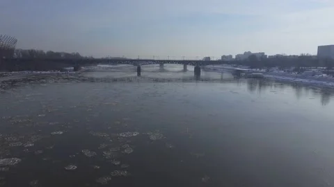 Sunny winter day on river Stock Footage 148115273