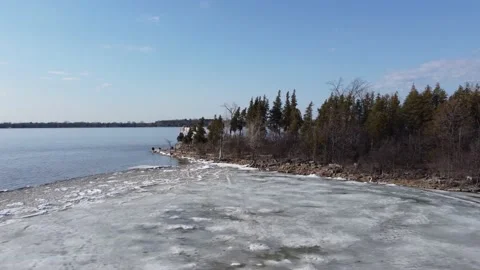 Sunny Winter Day by the River Stock Footage 157929613