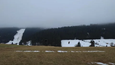 Sunny Winter Landscape in Black Forest, Aerial Drone View Over Snowy Fields Stock Footage 330109014