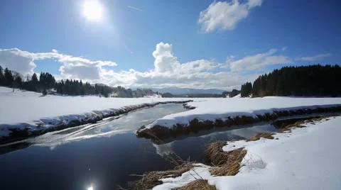 Sunny Winter landscape in Germany Stock Footage 48601663