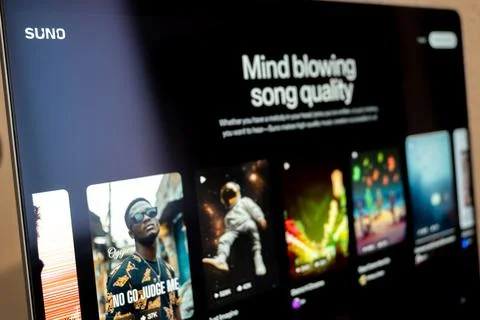 Suno ai generating music with artificial intelligence technology Stock Photos