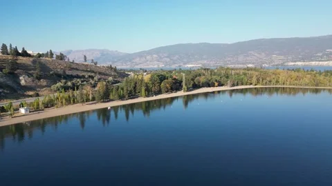 Sunoka Beach in the fall drone panning right Stock Footage 219656290
