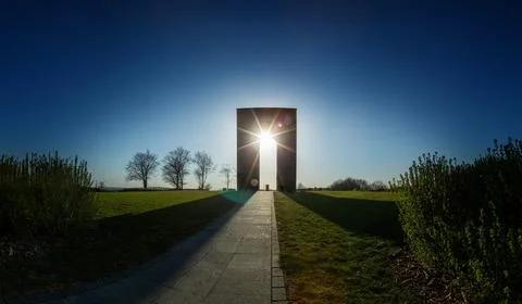 Sunray in monument Stockfoto's