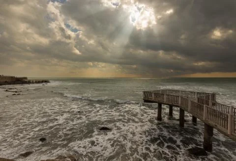 Sunray seascape Stock Photos