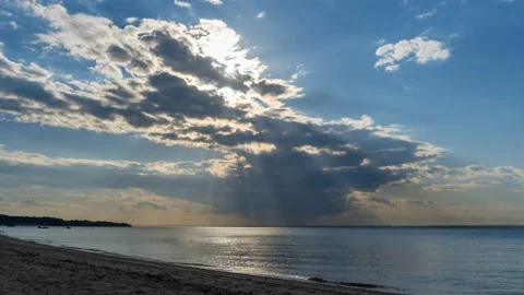 Sunrays On The Beach 4K Time Lapse Video stock 219624303