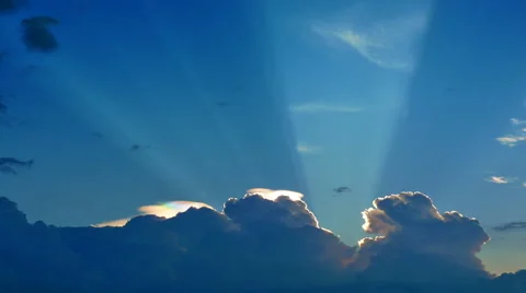 Sunrays from behind the cloud 4k Stock Footage 52632060