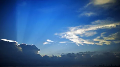 Sunrays from behind the cloud Stock Footage 55347714