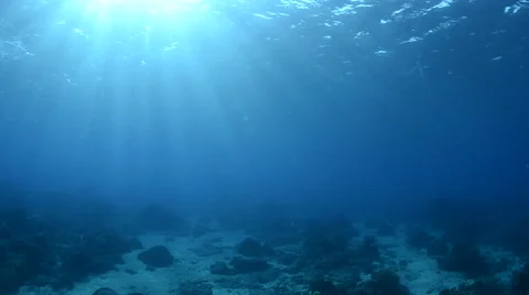 Sunrays in the Ocean Stock Footage 64374709