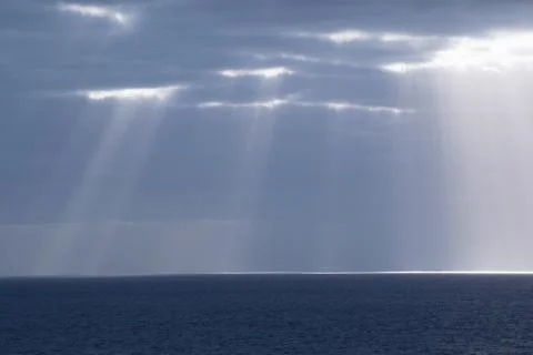 Sunrays over the Ocean Stock Photos