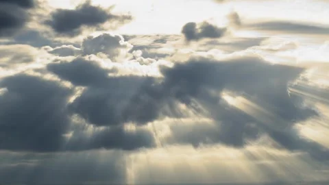 Sunrays shine through the clouds- God concept Stock Footage 280314922