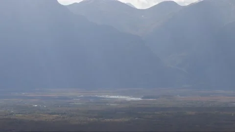 Sunrays shining Down into a Valley Stock Footage 218051871
