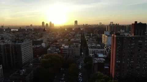 Sunrise Above Brooklyn Seen from the Lower East Side Vídeos de archivo 163528452