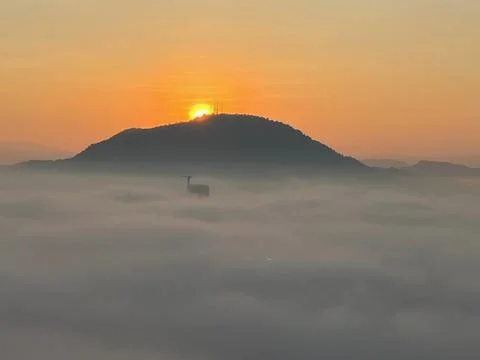 Sunrise above the cloud Foto stock