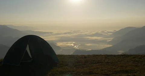 Sunrise above the clouds Video stock 70466280