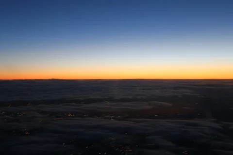 Before the Sunrise Above the Clouds Stock Photos