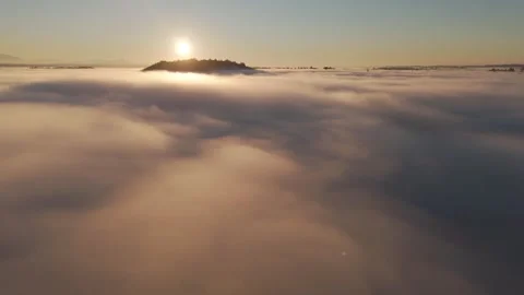 Sunrise Above The Clouds Rotate Left Stock Footage 326731460