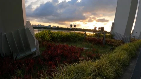 Sunrise across River Stock Footage 156653103