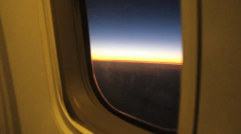 Sunrise from an aeroplane window Stock Footage 37346011