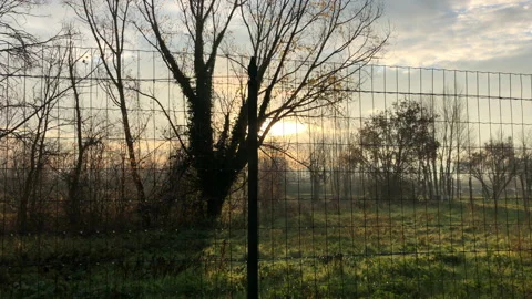 Sunrise after a raindrop. Sun rays after a storm Stock Footage 145732832