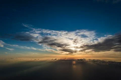 Sunrise from Airplane 写真素材