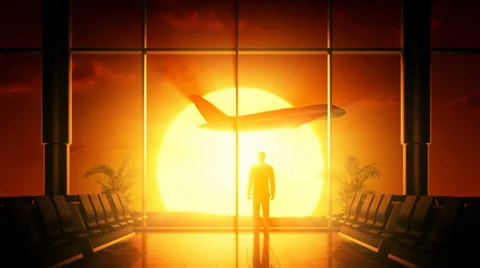 Sunrise at airport Video stock 33645461