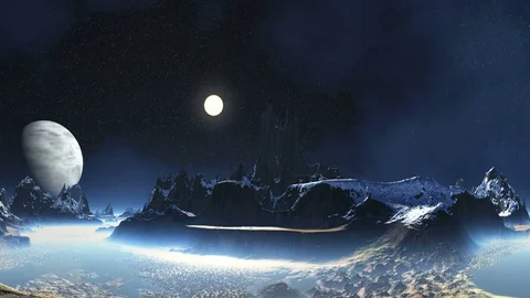 Sunrise on the Alien Planet Vídeo Stock 82331158