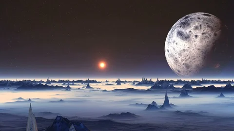 Sunrise on Alien Planet Stock Footage 104027408