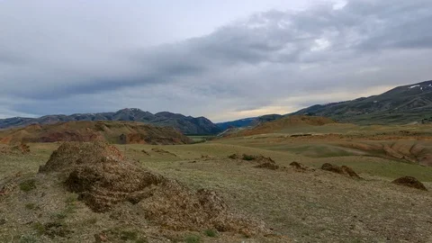 Sunrise in the Altai Mountains, Kosh-Agachsky District, Altai Republic, Russia. Stock Footage