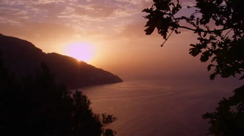 Sunrise Amalfi Coast Italy 4K Stock Video Footage Stockbeeldmateriaal 59081786