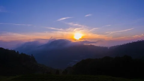 Sunrise and Cloudscape Moving Time Lapse Stock Footage 121187236