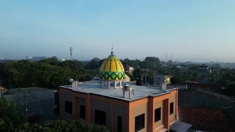 Sunrise and the dome of the mosque Stock Footage 239713321
