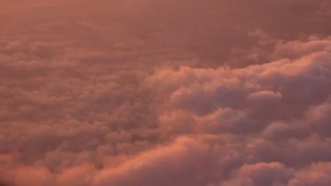 Sunrise and pink clouds, shot from above Stock Footage 80563135