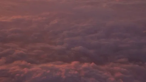Sunrise and pink clouds, shot from above. Stock Footage 80563353