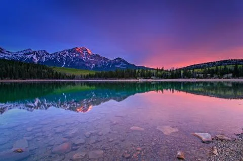 Sunrise and reflections 스톡 사진