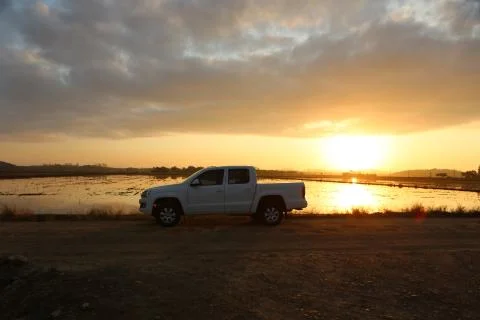 Sunrise and sunset Stock Photos