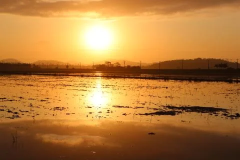 Sunrise and sunset Stock Photos