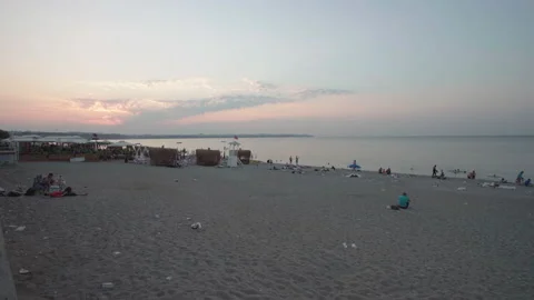 Sunrise at Antalya beach Stock Footage 158116787