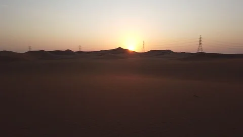 Sunrise in the Arabian desert sand dunes in Riyadh, Saudi Arabia. 4K Stock Footage