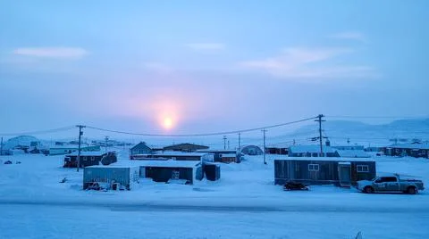 Sunrise in the arctic Stock Photos