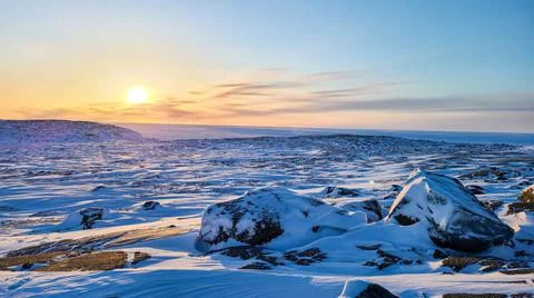 Sunrise in the arctic Stock Photos