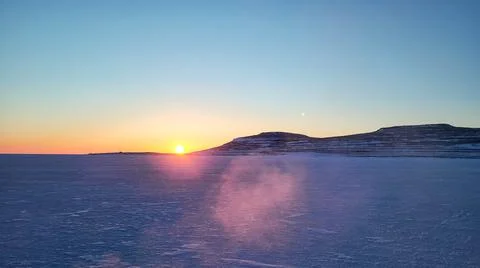 Sunrise in the arctic Stock Photos