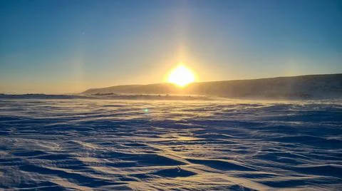 Sunrise in the arctic Stock Photos
