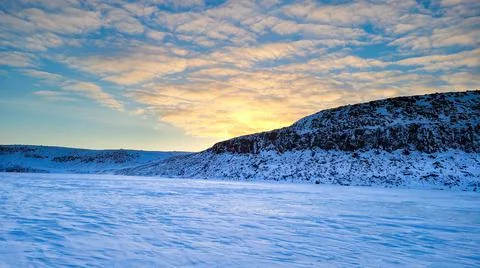 Sunrise in the arctic Stock Photos