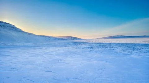 Sunrise in the arctic Stock Photos
