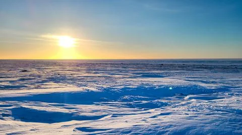 Sunrise in the arctic Stock Photos