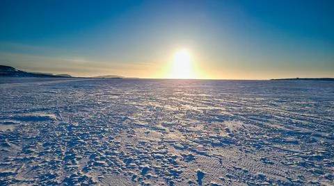 Sunrise in the arctic Stock Photos