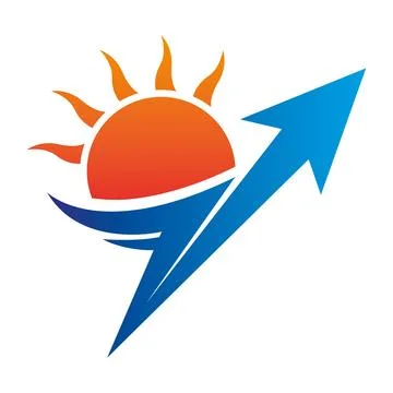 Sunrise Arrow Forward vector Logo Design Success Icon Stock Illustration