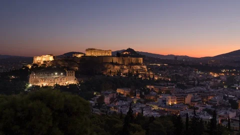 Sunrise in Athens Stock Footage
