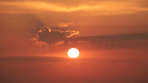 Sunrise on the background of a red sky Stock Footage 32863540